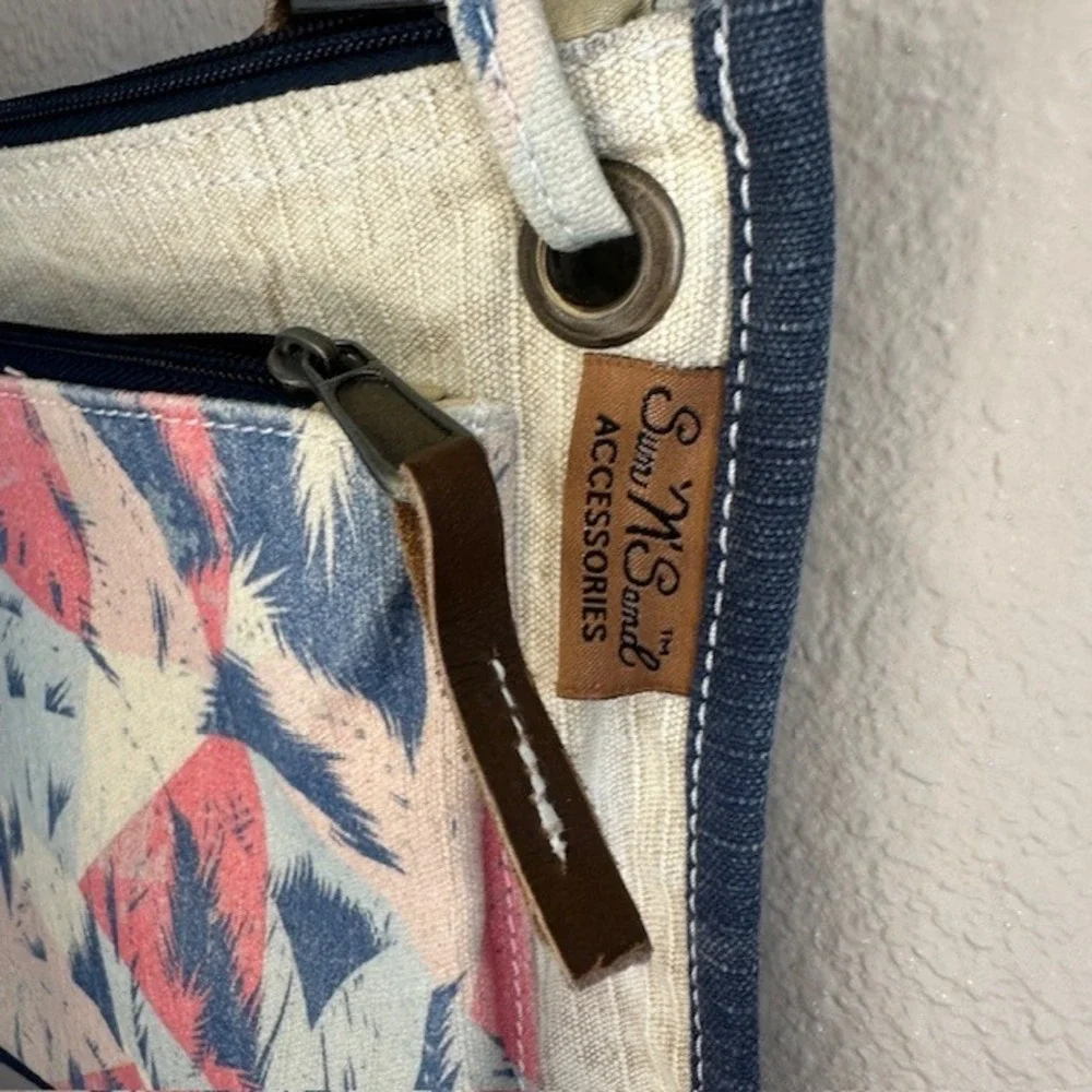 Sun N' Sand Palm‎ Trees Beach Crossbody Bag Adjustable Strap - Picture 5 of 7